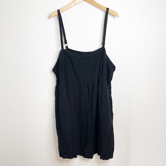 torrid Dresses & Skirts - Torrid Black Cami Mini Dress Plus Size 3 Empire Waist Pockets Adjustable Straps